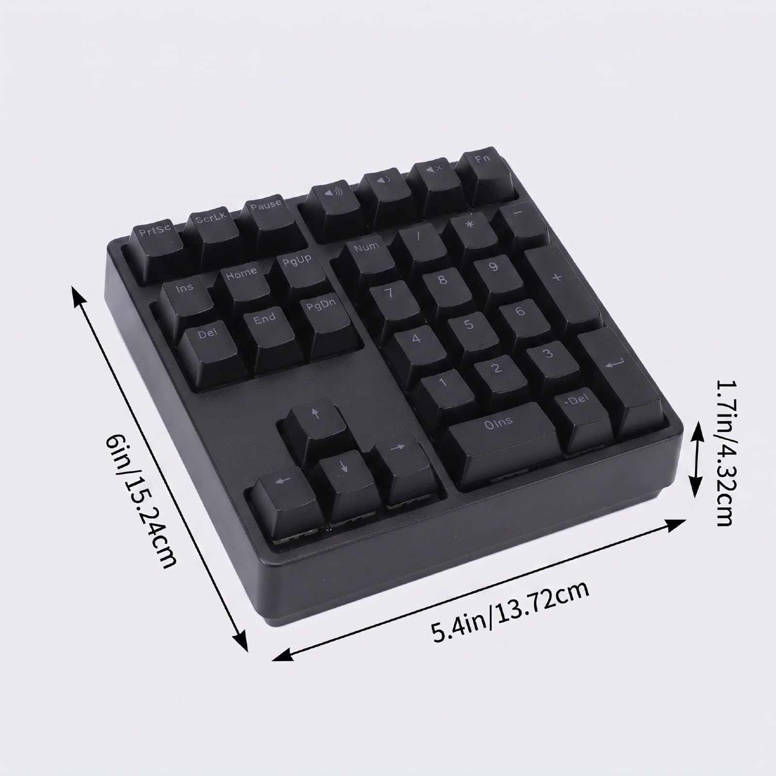 Fabater Tastierino Numerico, Tastiera Meccanica USB Cablata con Retroilluminazione LED RGB, 34 Tasti, Copritasti PBT, Tastiera Compatta for Laptop Desktop Computer PC, Red Switch