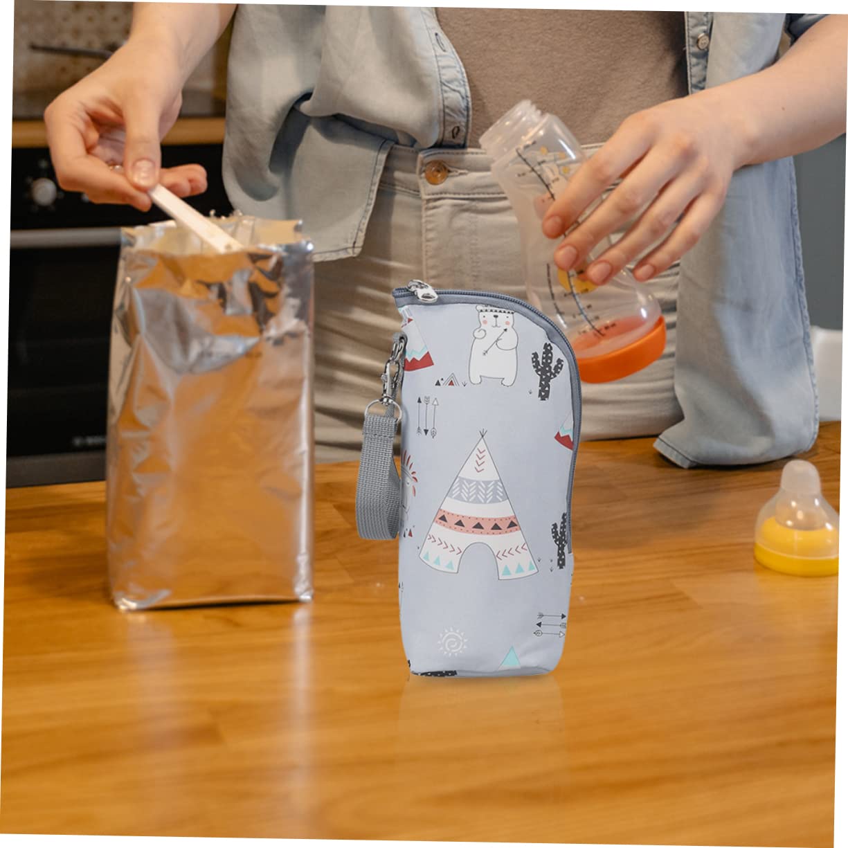 Abaodam 5piezas Bolsa Térmica para Biberón Infantil Bolsa Aislante Portátil Mantener Exteriores Compatible Botellas De Leche y Bebidas