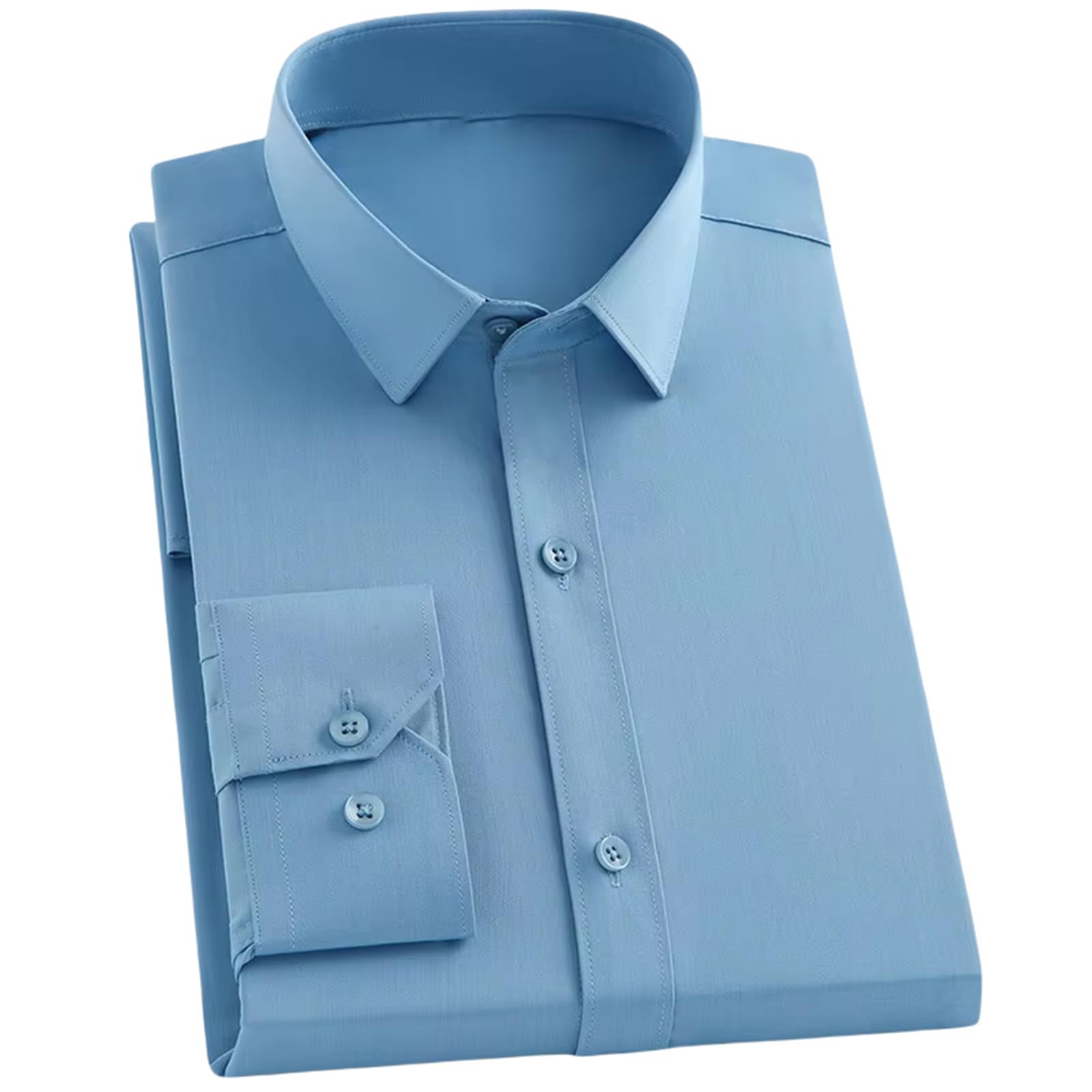 Camisa de manga larga formal antiarrugas para oficina USTZFTBCL de hombre 8