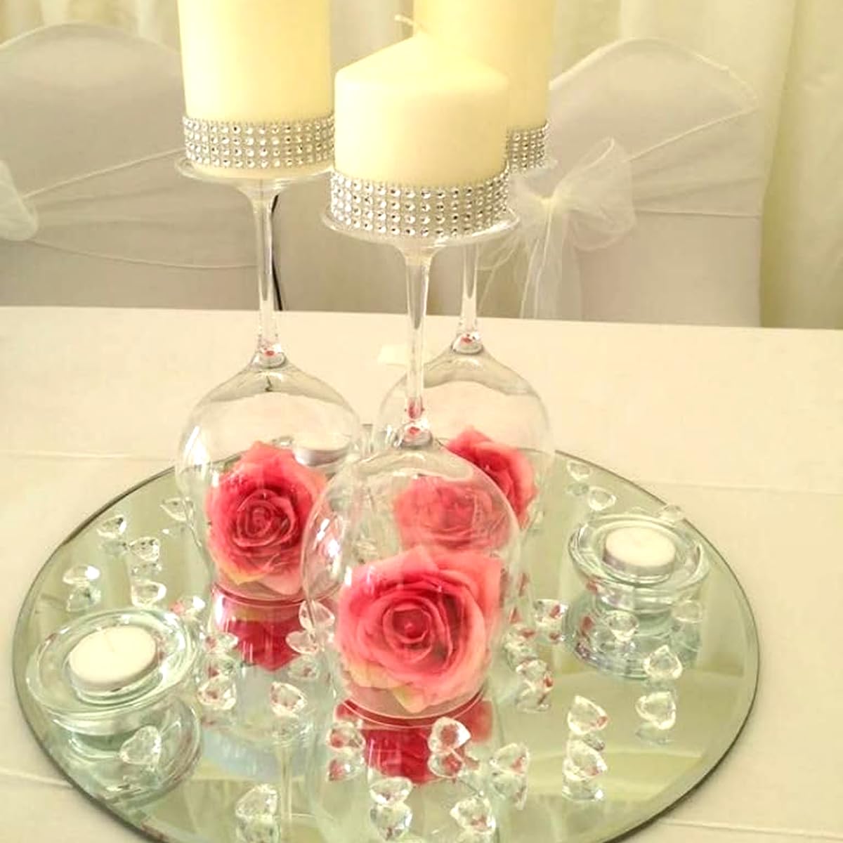 14Pack Round Mirror Centerpieces for Tables Decorations, 6inch Acrylic Round Mirror Trays Plates for Table Centerpiece Candles Wedding Baby Shower Christmas New Year Party Decor Crafts 2mm (6inch)