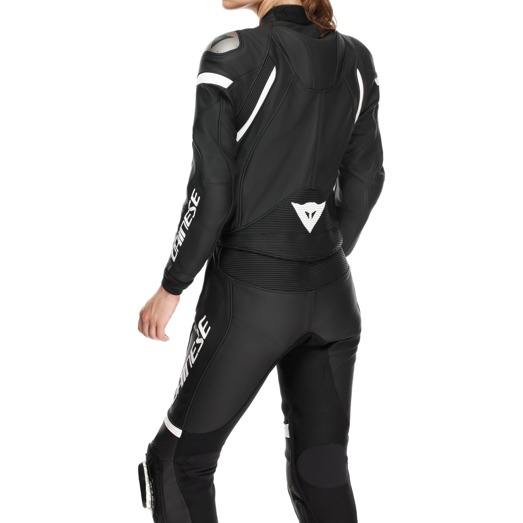 Dainese Fulminea S26 Damski dwuczęściowy skórzany garnitur motocyklowy, czarny/biały, Short 41