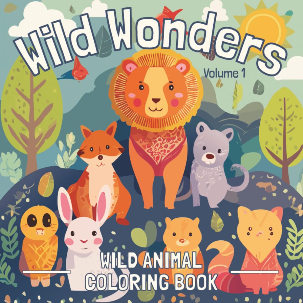 Wild Wonders: Volume 1 - Wild Animal Coloring Book: Wild Animal Coloring Book (Wild Wonders Coloring Books)