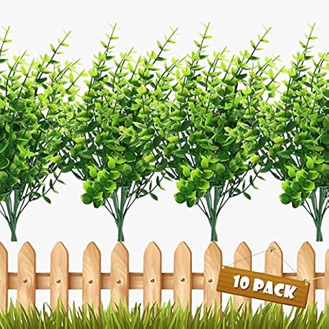 ToKinCen 10PC Artificial Plants Indoor Decorative Artificial Plants Fake Plant for Indoor Outdoor Home Garden Decoration Cover