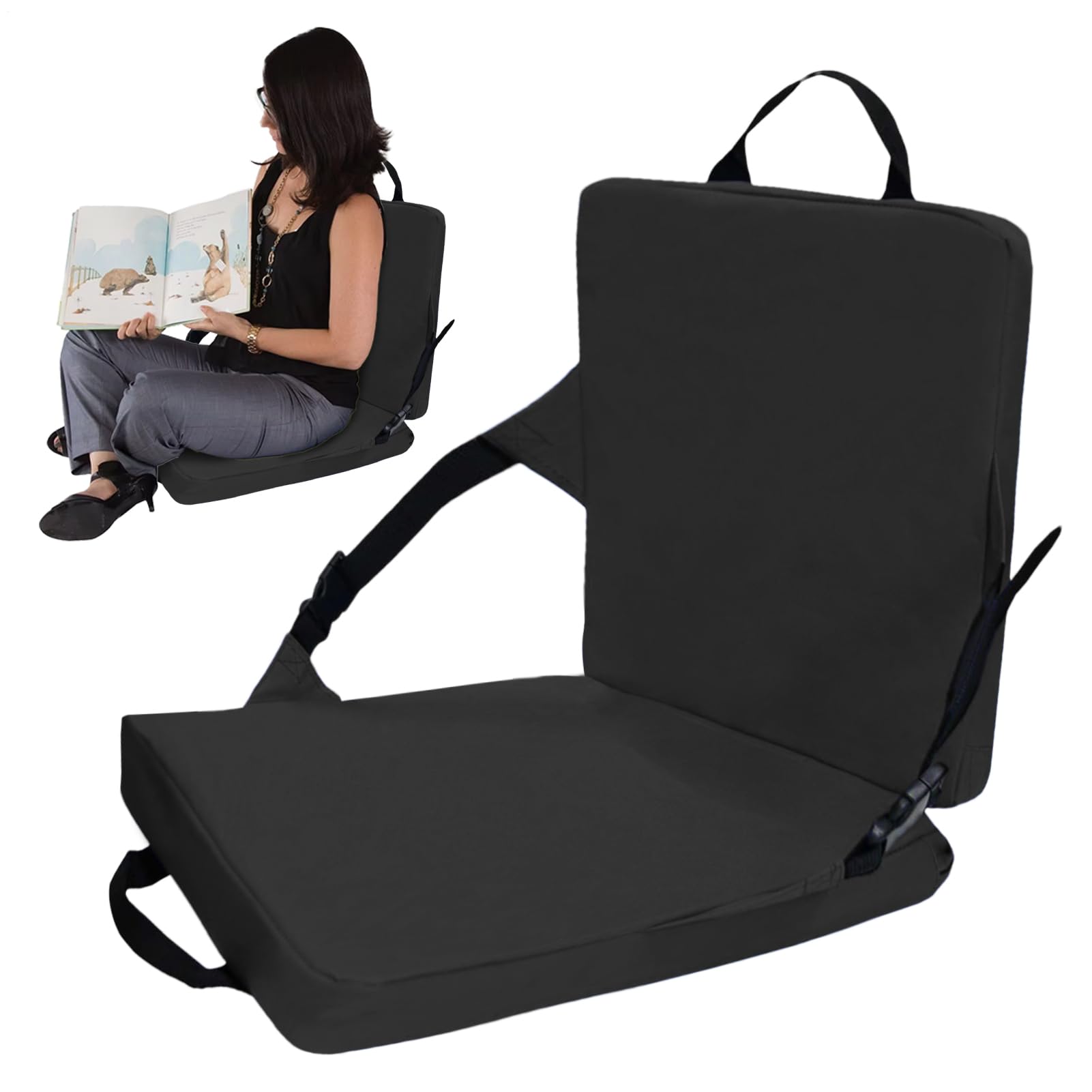 Chaise De Stade - Siège De Stade Rembourré, Siège De Stade Pour Les Gradins, Chaise De Camping Pliable Avec Support Arrière, Chaise De Laveur Pliant Coussin De Siège De Stade Portable Pour Les Gradins