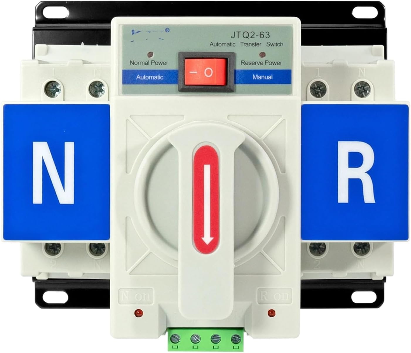 JTQ2-63 ATS Automatic Transfer Switch 2P 63A 220V 110V 50/60Hz Dual Power Supply Manual Transfer Switch Small Circuit Breaker(2P 63A 220V)
