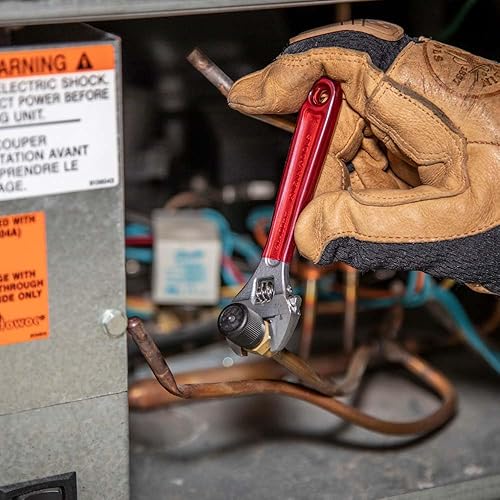 Miniatura 11 de Klein Tools D506-4 Llave de accionamiento ajustable, forjada con acabado cromado pulido y un mango sumergido de plástico, 4 pulgadas