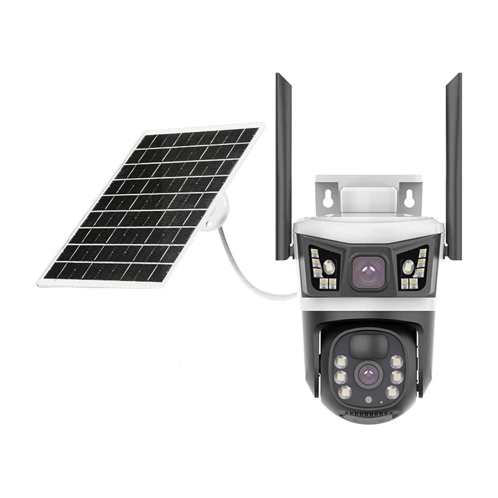 Oshpmbdlyfj One Color 12Mp 6K Solar Security Cameras Outdoors 4G Sim Card Wireless Ip Camera Waterproof Pir Color Night Vision Cctv Cameras(4G Camera Add 128G)