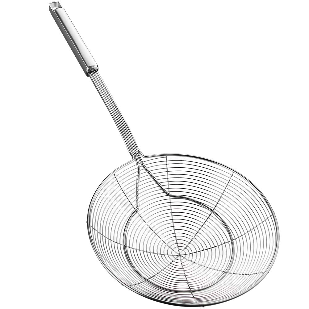  "Mangice metalli per cucina stainless steel skimmer ladle con manico per friggere, vaporiare e bollicinare - diametro 2