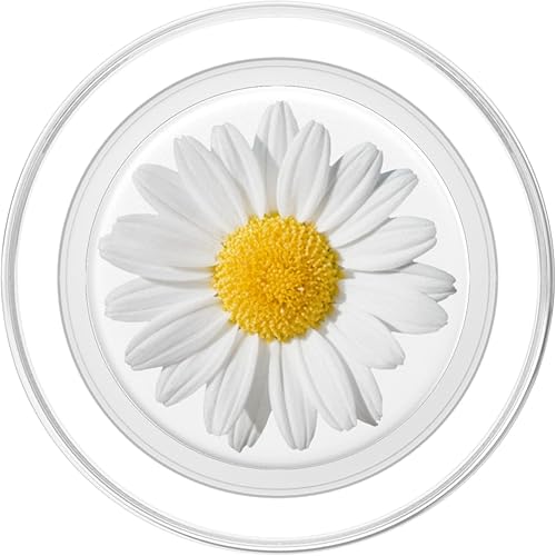 Miniatura 2 de Linda margarita blanca amarilla tan bonita sobre fondo blanco PopSockets PopGrip agarre intercambiable para teléfonos y tabletas PopSockets MagSafe