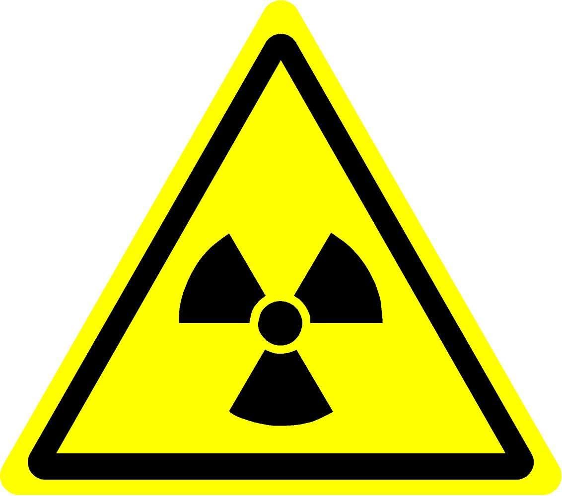 ISO Safety Sign - International Radioactive Hazard Symbol - Self Adhesive Sticker 50mm x 50mm
