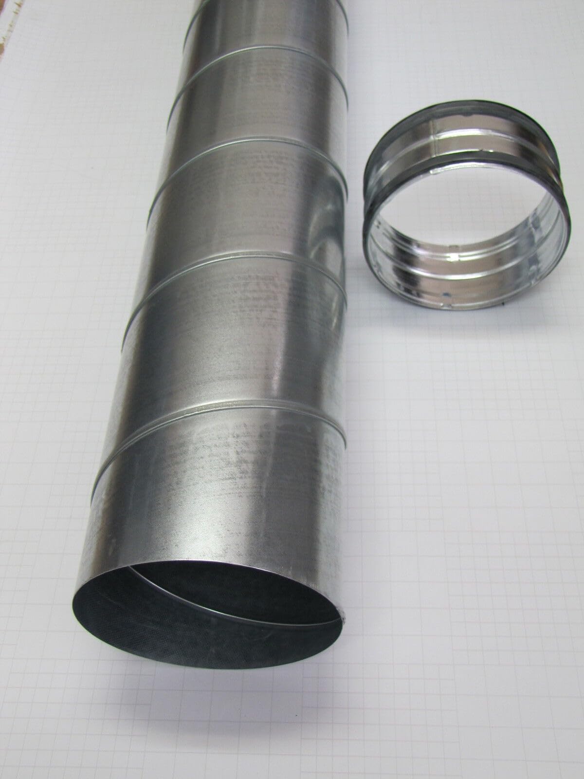 Lth-Hanse Spiral Duct Pipe Set Pipe 1 M Nipple (Dn 400 Mm)