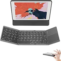 Teclado Sem Fio Dobrável Com Touchpad, Teclado De Viagem Dobrável De Bolso Recarregável Para iOS, Android, Windows