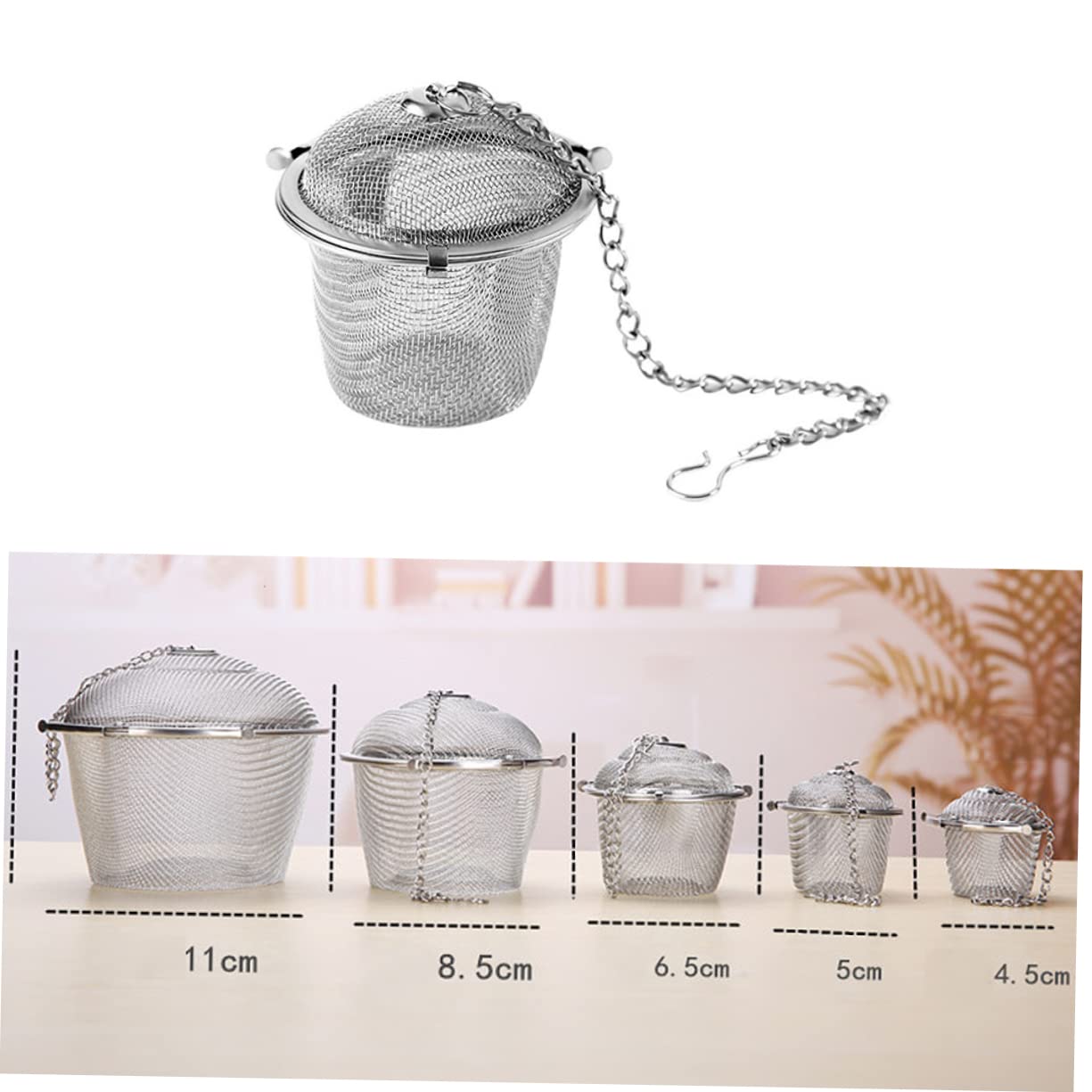 ASAKKURA 1pc Stainless Steel Tea Ball Infuser Multi-use Decocting Filter for Tea Herbs and Spices Strainer for Hot Water Brewing