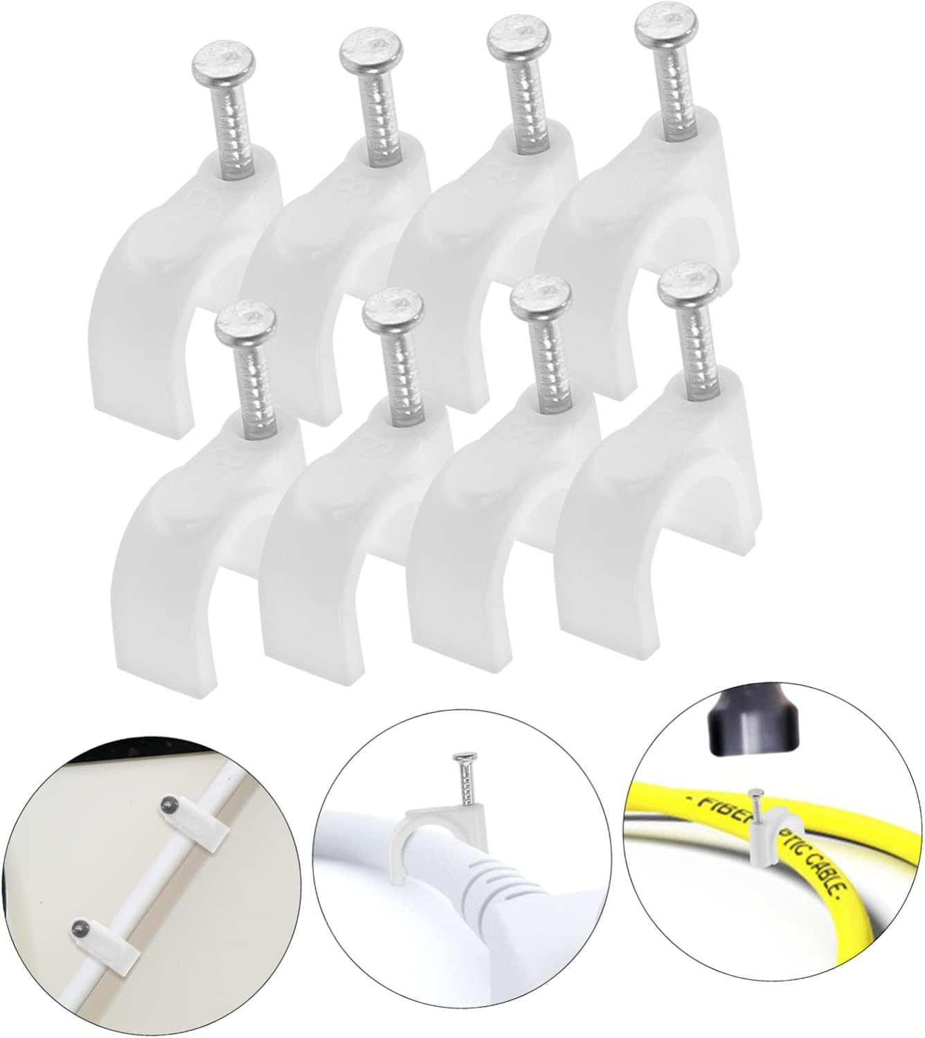 500pcs Cable Clamp Clips Wire Holders for Cable for Wall Home Office Easy Install Staples