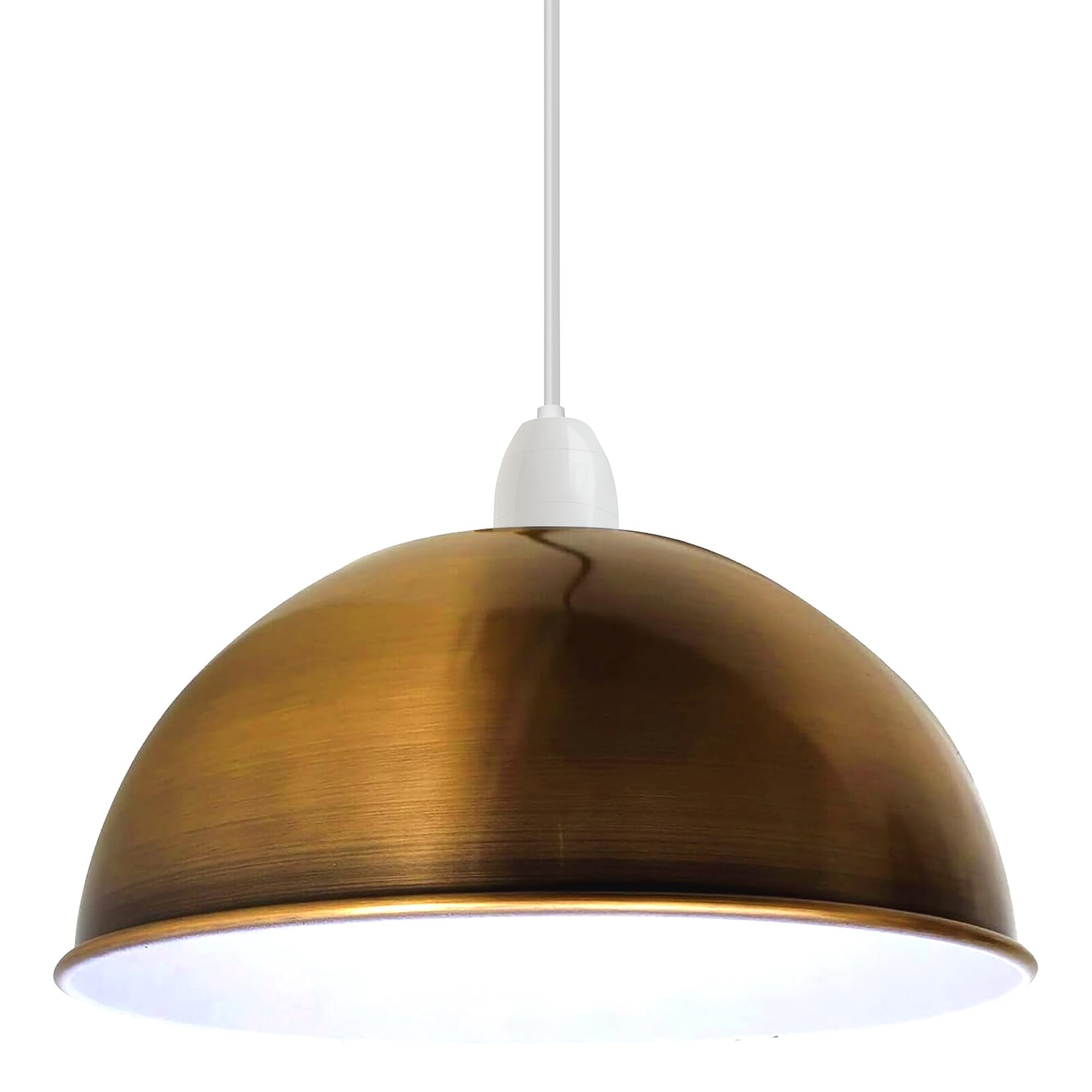 Metal Lamp Shades Living Room Ceiling Pendant Light Shade 30cm Easy Fit Dome Shape Lampshades Only for Industrial Ceiling Light Fitting Bedroom, Kitchen(Free Reducer Plate)