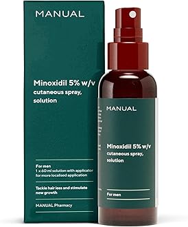 5% Minoxidil (1 x 60ml) Formula For Men - Increases Blood Flow To Follicles - Promotes Growth for Longer, Thicker Hair - Stimulates Hair Regrowth - Easy To Apply Spray - 1 Month Supply