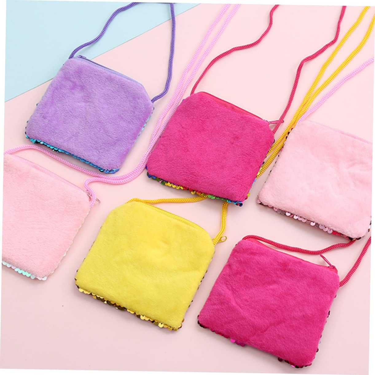 Beavorty 3Pcs Sequins Coin Purse Fashionable Small Change Wallet for Boys Cute Glittery Handbag for Jewelry Coins and Keys