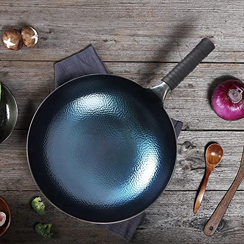 Wok de hierro fundido con mango ergonómico y base plana miniatura 7