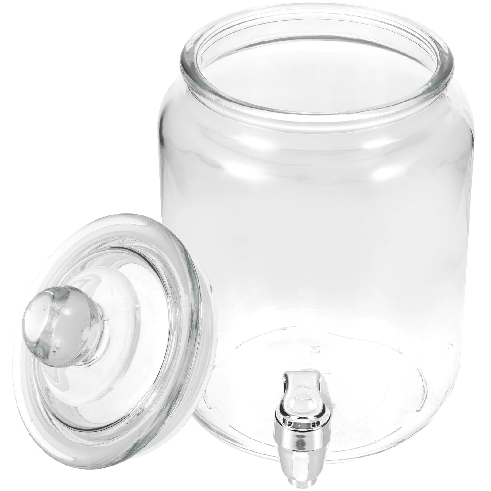 Verschlossener Getränkebehälter aus Glas mit Zapfhahn und Transparentem Design zum Aufbewahren von Saft und Wein für Zuhause und Partys