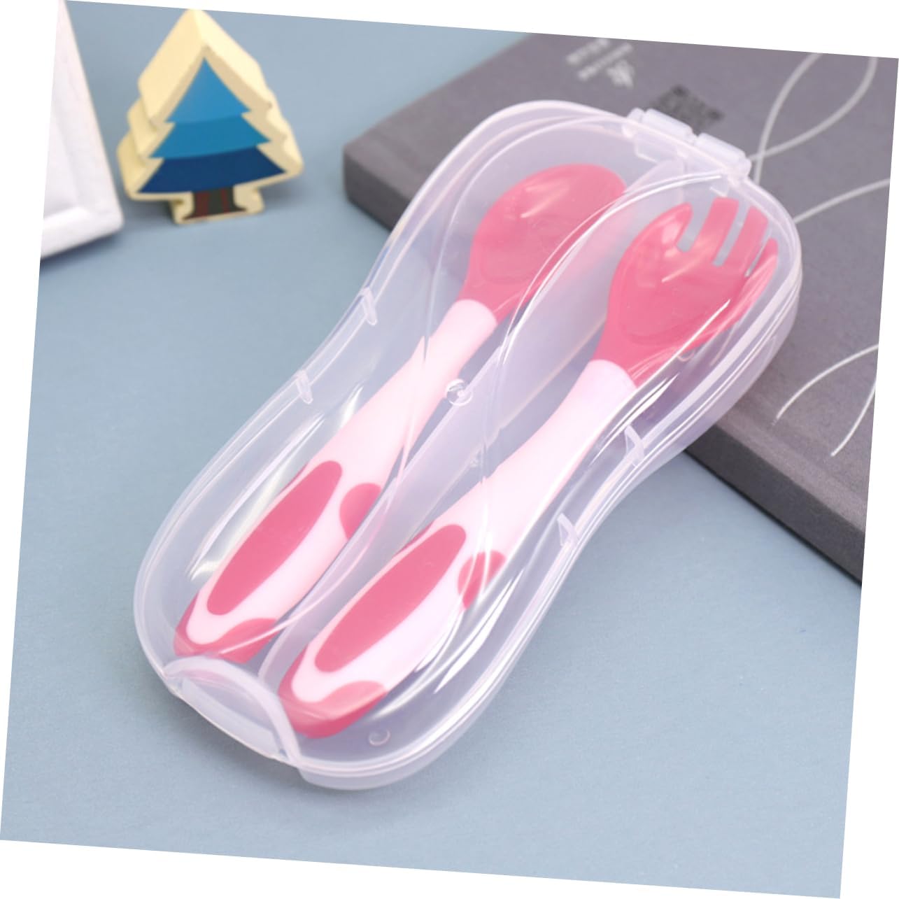 Yardwe 2Sets Utensils Spoon Fork for Lightweight Training Tableware Bendable Design Safe Tpe Material for Eating Practice