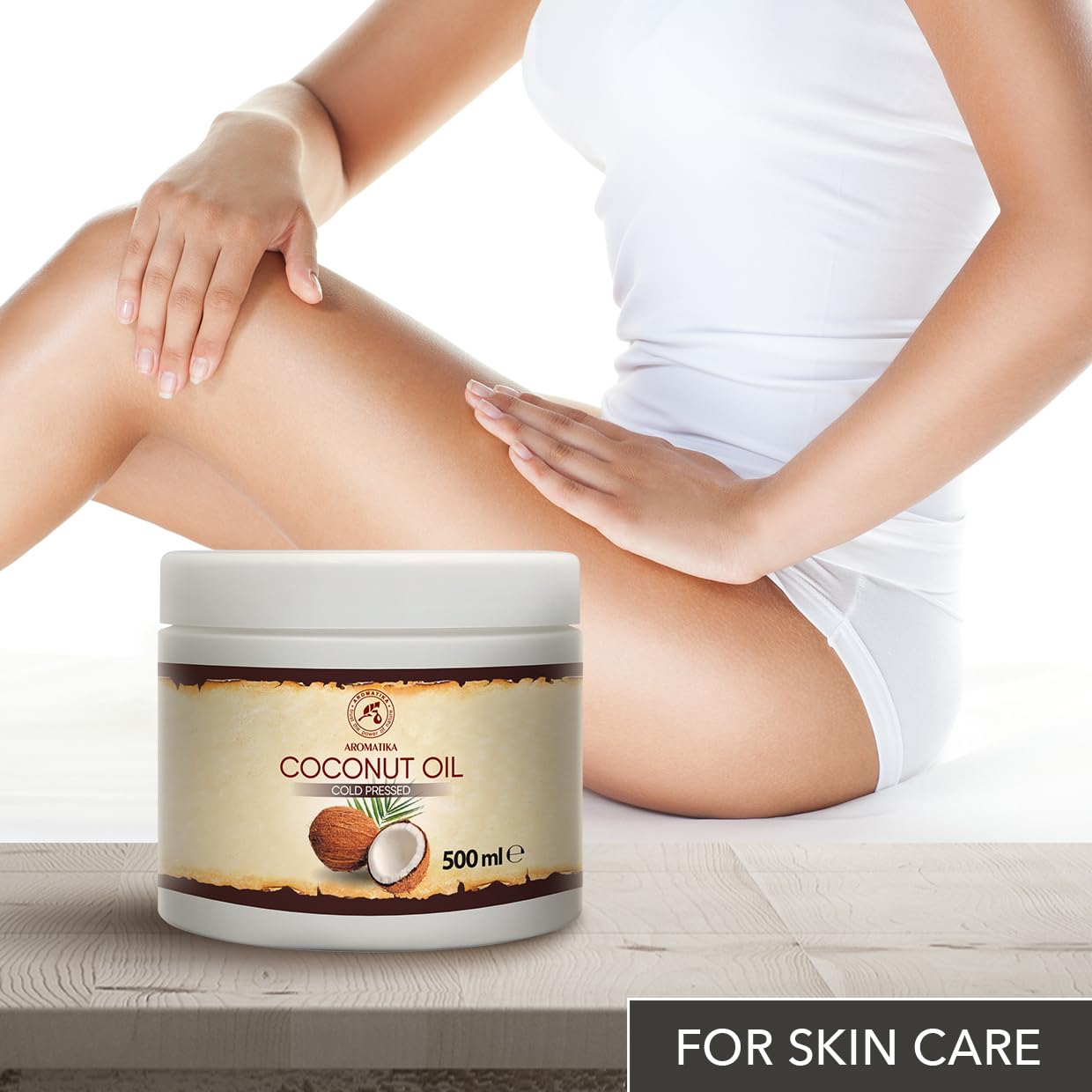 Coconut Oil 500ml - Cocos Nucifera Oil - Indonesia - 100% Pure & Natural Cold Pressed - Best Benefits for Skin Hair Face Body Care - Unrefined Coconut Oils