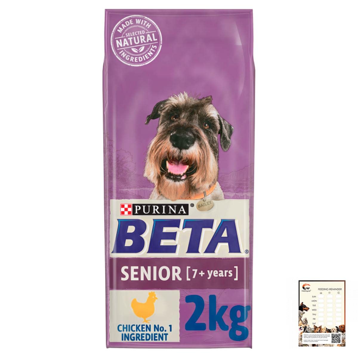 PetsMagnet 2kg BETA with Chicken Senior Dry Dog Food plus Feeding Reminder