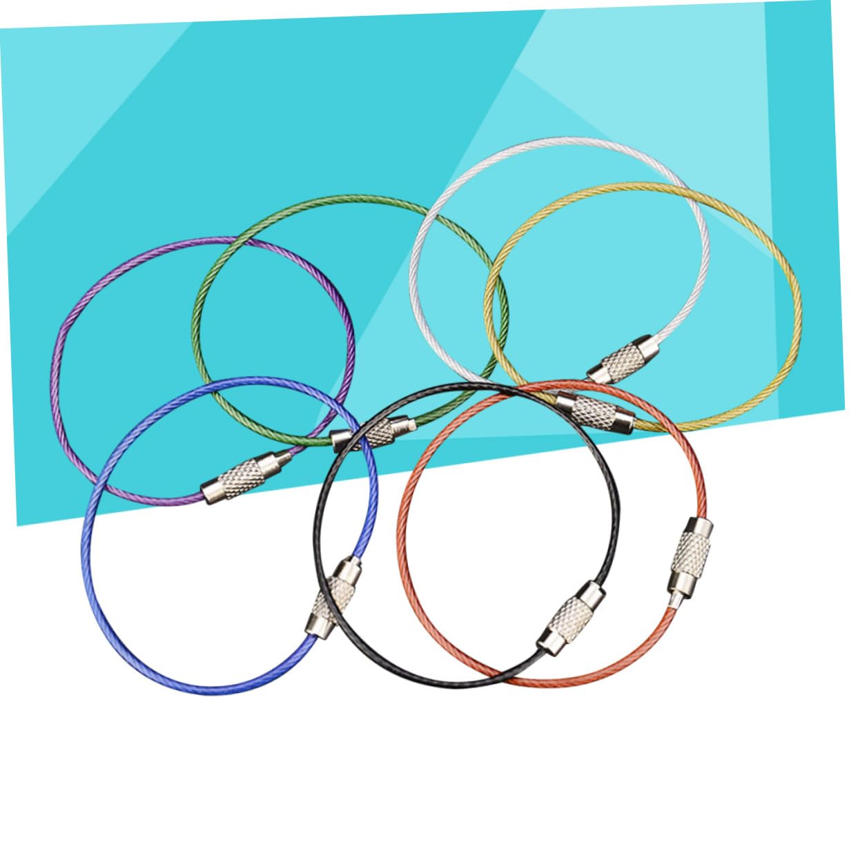 HOODANCOS 7pcs Steel Wire Chain Heavy Duty Wire Ring Stainless Steel Wire Chain Steel Wire