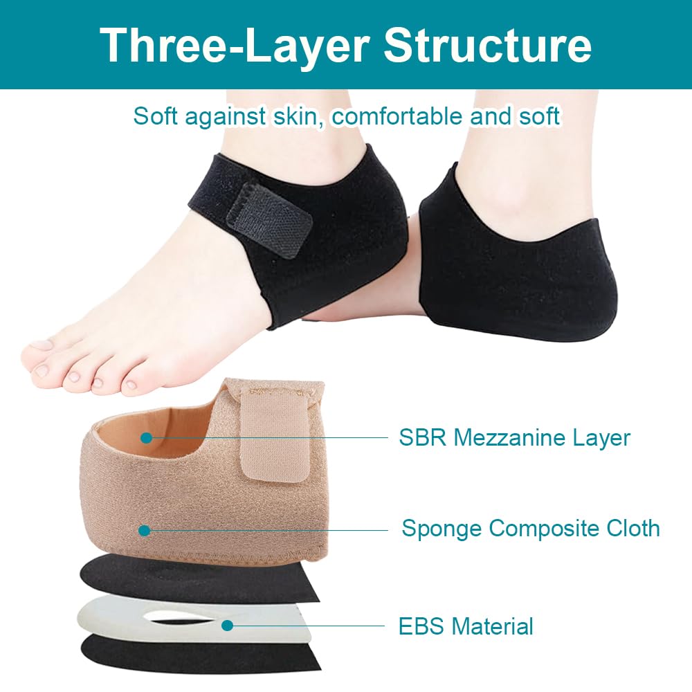 4 Piezas Taloneras Fascitis Plantar, Protectores de Talón de Gel, Protectores de Talón de Silicona, Alivio del Dolor,para Tendinitis de Aquiles,Talones Agrietados,Alivio del Espolón Calcáneo (S 36-40)