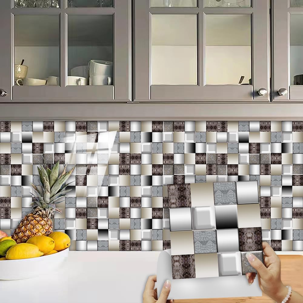 Sticker Mural Carrelage adhésif Cuisine Salle de Bain - 30 STICKERS CARREAUX DE CIMENT AZULEJOS MANDIA - 30stickers10x10cm