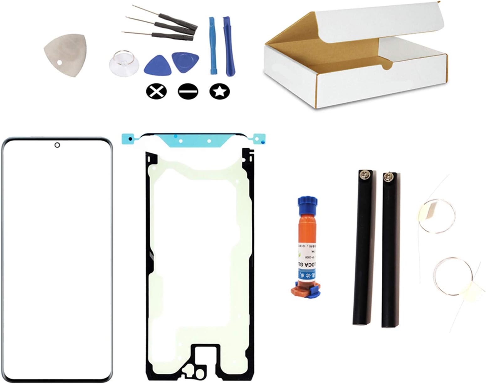 MD0410 Screen Repair Kit Replacement Compatible with Samsung Galaxy S20 Plus G985 & S20+ 5G G986 - Front Outer Glass Lens