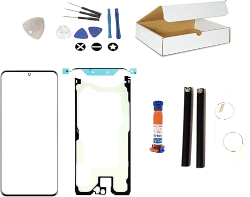 md0410 - Kit de reparación de pantalla de repuesto compatible con Samsung Galaxy S20 Plus G985 y S20+ 5G G986 - Lente de vidrio frontal exterior