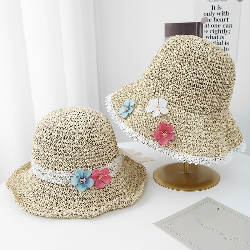 Sombrero de Verano para Mujer,ala Ancha,con Protección UV,Transpirable,para Playa,para Exteriores,Vacaciones y Viajes