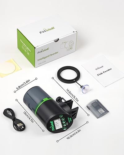 Miniatura 9 de Alimentador automático de peces para acuario, dispensador automático de alimentos para peces recargable, alimentador de tortugas de vacaciones con