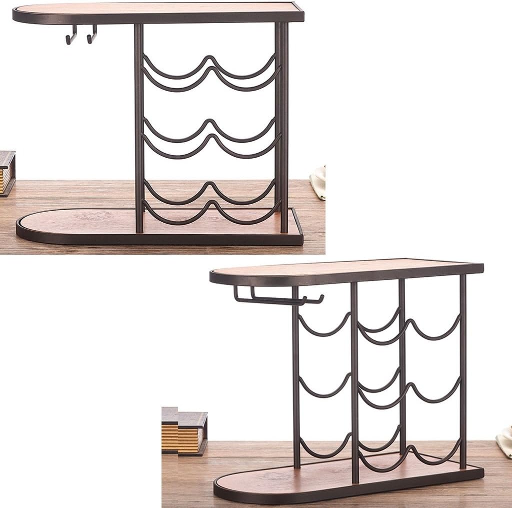 Wine Holder Freestanding Table Wooden Wine Rack | Shelf Hanging Wine Bottle Wine Goblet Stacking Wine Rack Stand Iron Metal Cabinet Bottle Holder Storage Stand Organiser