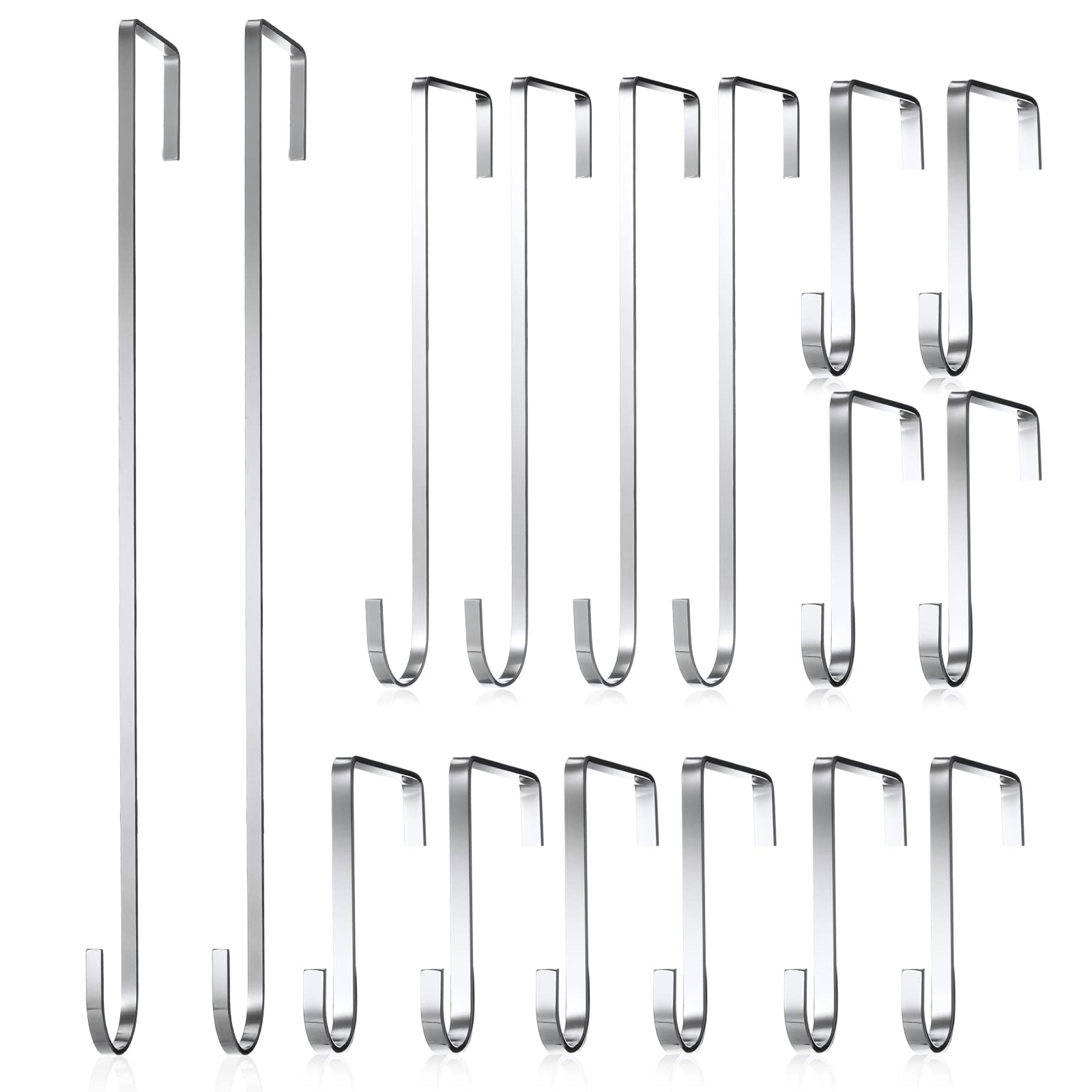 Crochet de porte en Z en métal lot de 16 suspension réversible solide pour couronne et vêtements