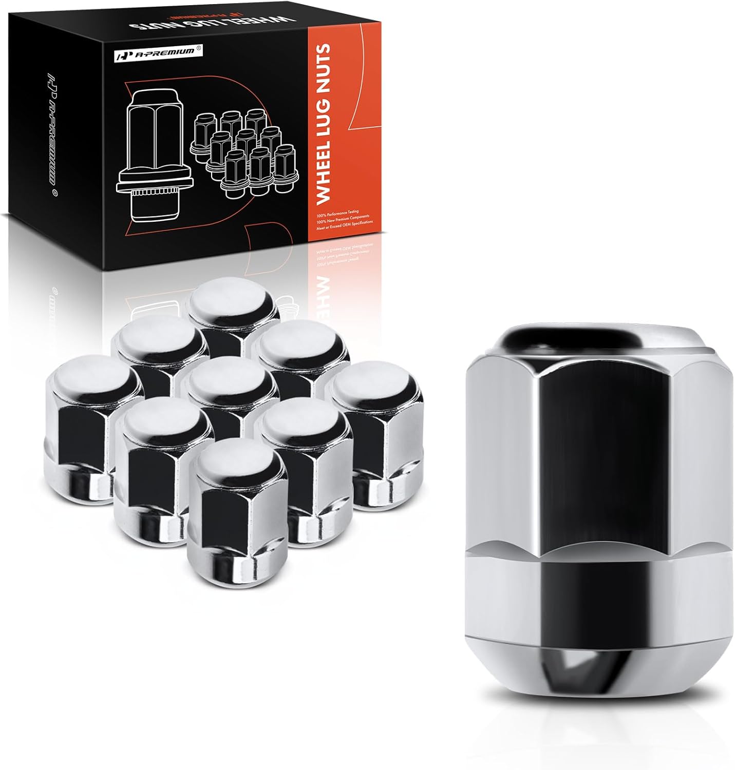 A-Premium M14-1.50 Wheel Lug Nuts Compatible with Honda Civic 2017-2021 Odyssey 2007-2010 Pilot Ridgeline Acura MDX RL Front or Rear 10-PC Set