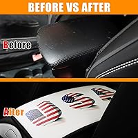 Vista 4 de Almohadilla de consola central de automóvil con bandera estadounidense, alfombrilla de piel sintética, funda de almacenamiento para reposabrazos