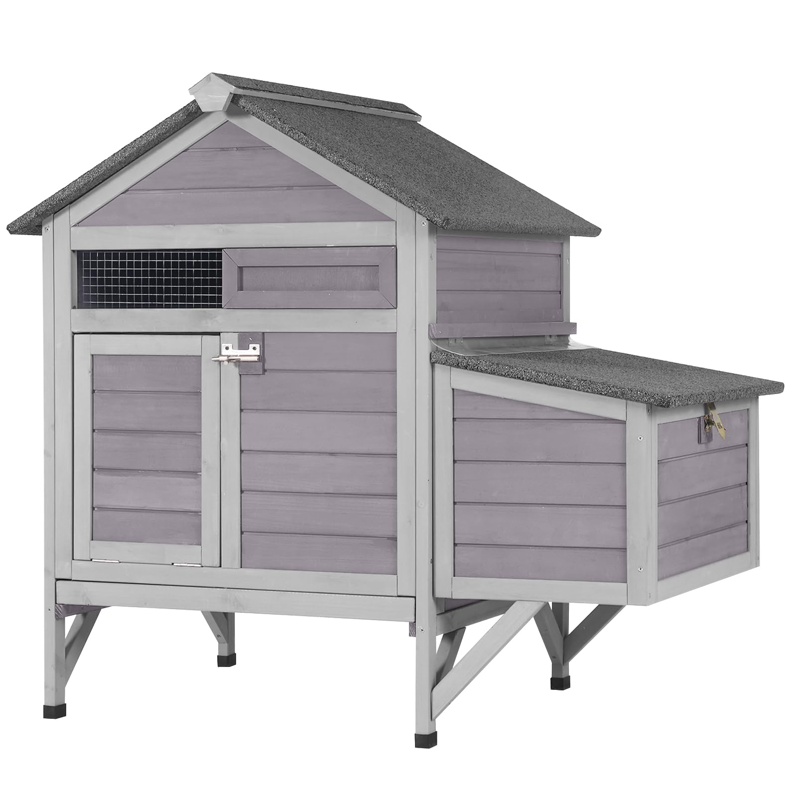 Outdoor Chicken Coop with Nesting Box, Upgrade Durable Chicken House with Leakproof Pull-on Tray and Weatherproof Roof