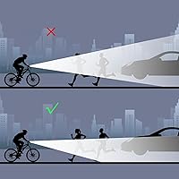 Vista 7 de 6 luces LED brillantes para bicicleta con soporte ajustable, luz delantera de bicicleta de 2000 lúmenes, faros delanteros de bicicleta recargables