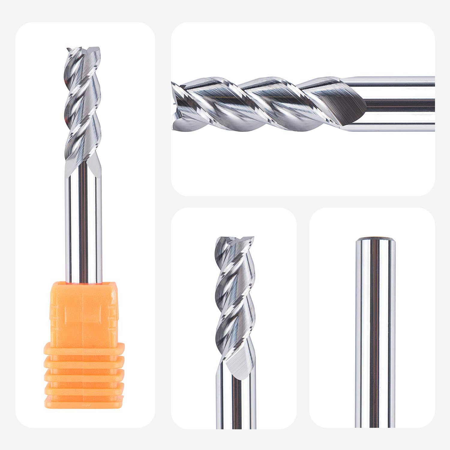SpeTool VHM 3 Flöten Alufräser CNC Fräser mit 6 mm Schneiddurchmesser x 18 mm Schnittlänge, 6 mm Schaft Schaftfräser für Aluminium und Kunststoff