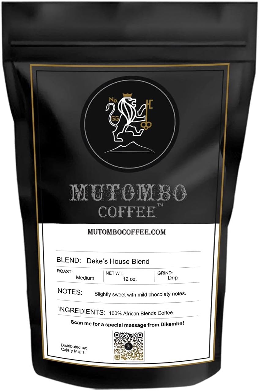 Mutombo Coffee | Deke’s House Blend Medium Roast | Full Body with Balanced Acidity | 12 oz. Ground