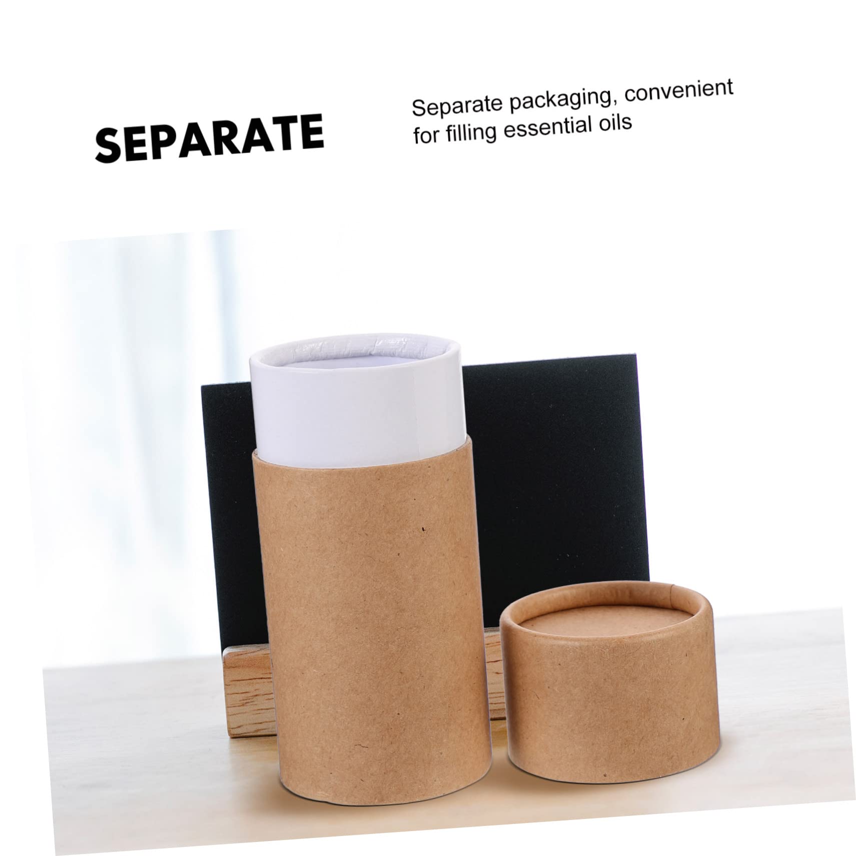 DOITOOL 30 pezzi Scatole Cilindriche Carta Kraft per Oli Essenziali Confezione da Contenitori Ecologici Riutilizzabili per Imballaggio per Bottiglie Tè e Incensi