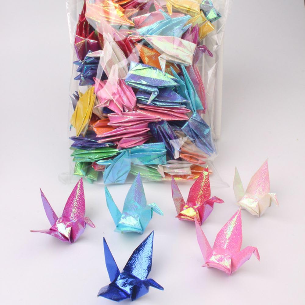 Origami papierowe żurawie papierowe, 100 sztuk, origami, papierowe żurawie, wykonane ręcznie do dekoracji na wesela, imprezy, do mieszkania, składany papier origami