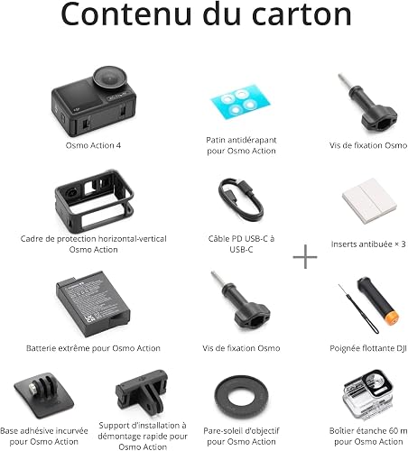 DJI Osmo Action 4 Diving Combo - Waterproof Action Camera, Underwater Video, Floating Handle and 60m Waterproof Case, 10-bit & D-Log M, 1/1.3-Inch Sensor, 360º HorizonSteady, Vlogging Camera - 8
