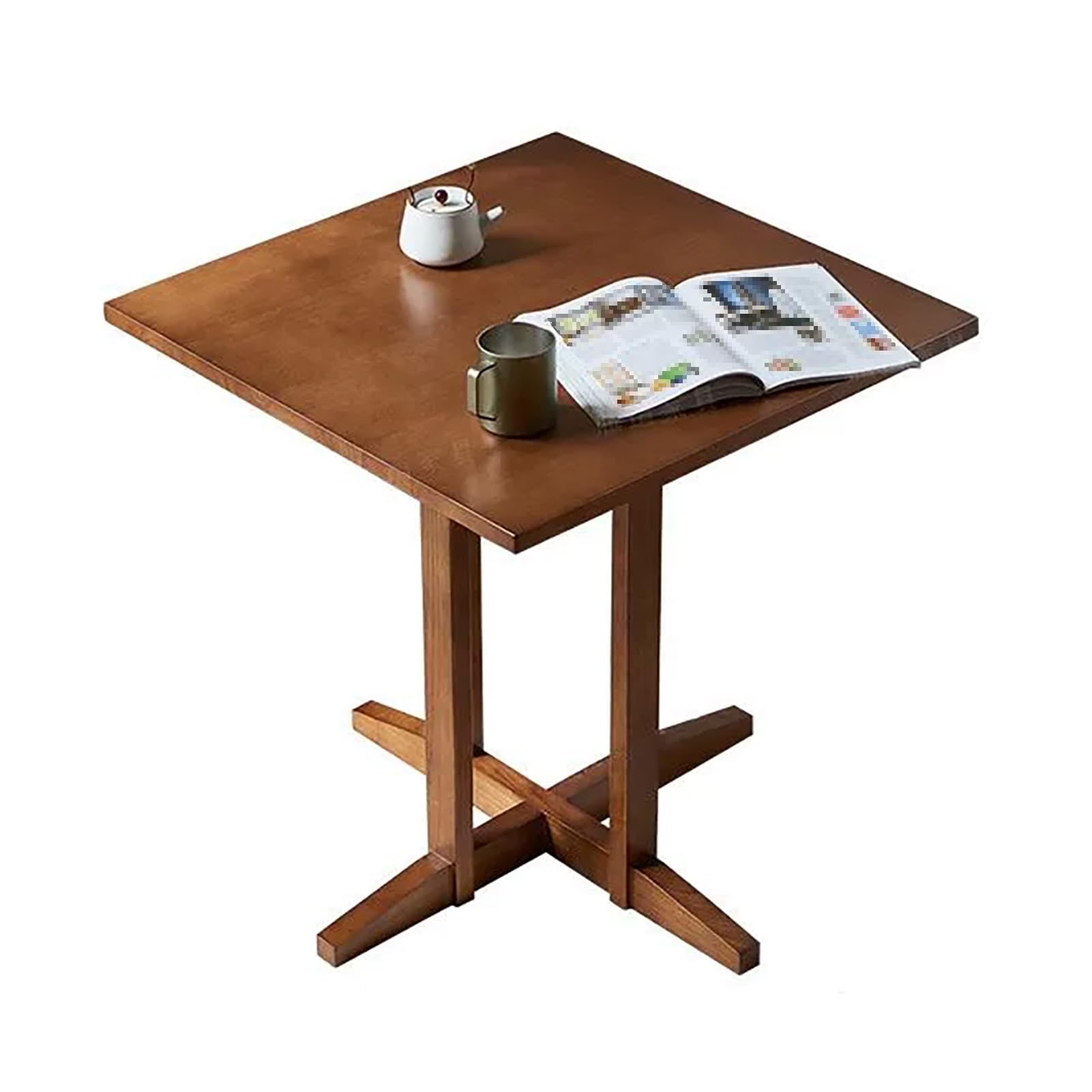 Tavolo da Pranzo Quadrato, Tavolo da Cucina in Legno, Struttura Stabile, Tavolo da Riunione per Ufficio, Tavolo per la Negoziazione Della Reception, per Casa, Ufficio(70cm/27.5in)