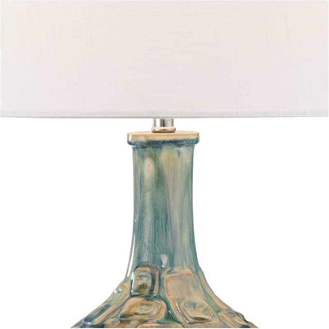 Lámpara de mesa moderna cerámica teal 66 cm miniatura 6