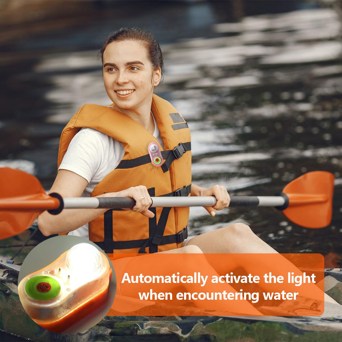 Lampe De Sécurité pour Gilet De Sauvetage Lampe LED Marine Auto-éclairante pour Sauvetage Nocturne en Mer, Lampe LED De Sécurité Aquatique pour Extérieur Safrty
