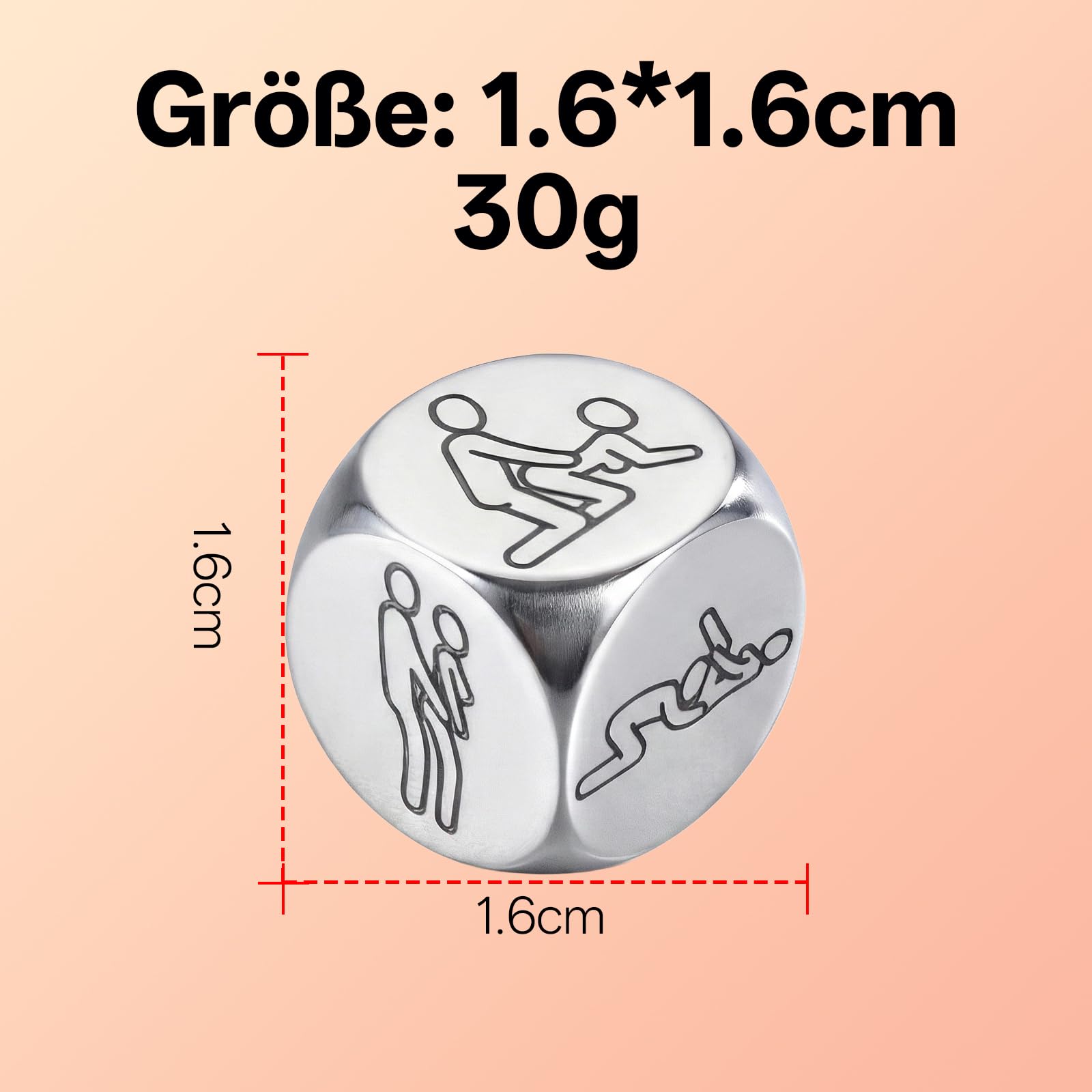 San Valentino per Lui/Lei, Gioco di Dadi Romantico per Coppie – Dadi in Acciaio Inox Tempo & Posizioni | Idea Regalo per San Valentino, Anniversari e Natale