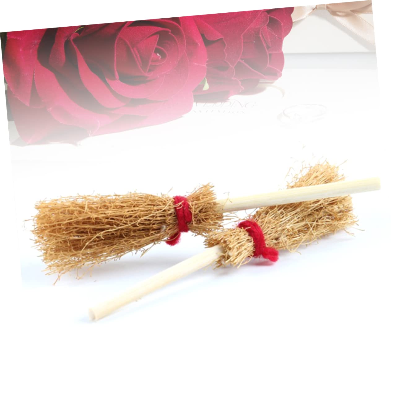 BUTIFULSIC 30 Pcs Halloween Broom Toys Broom Miniature Witch Broom Miniature Broom 1 Mini Halloween Decorations Prop Halloween Hanging Embellishment Mini Brooms for Crafts Broom Wooden