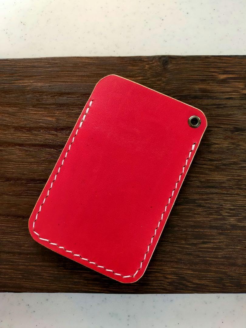 Amazon.co.jp: 本革 レザー 定期入れ パスケース カード入れ 赤 レッド